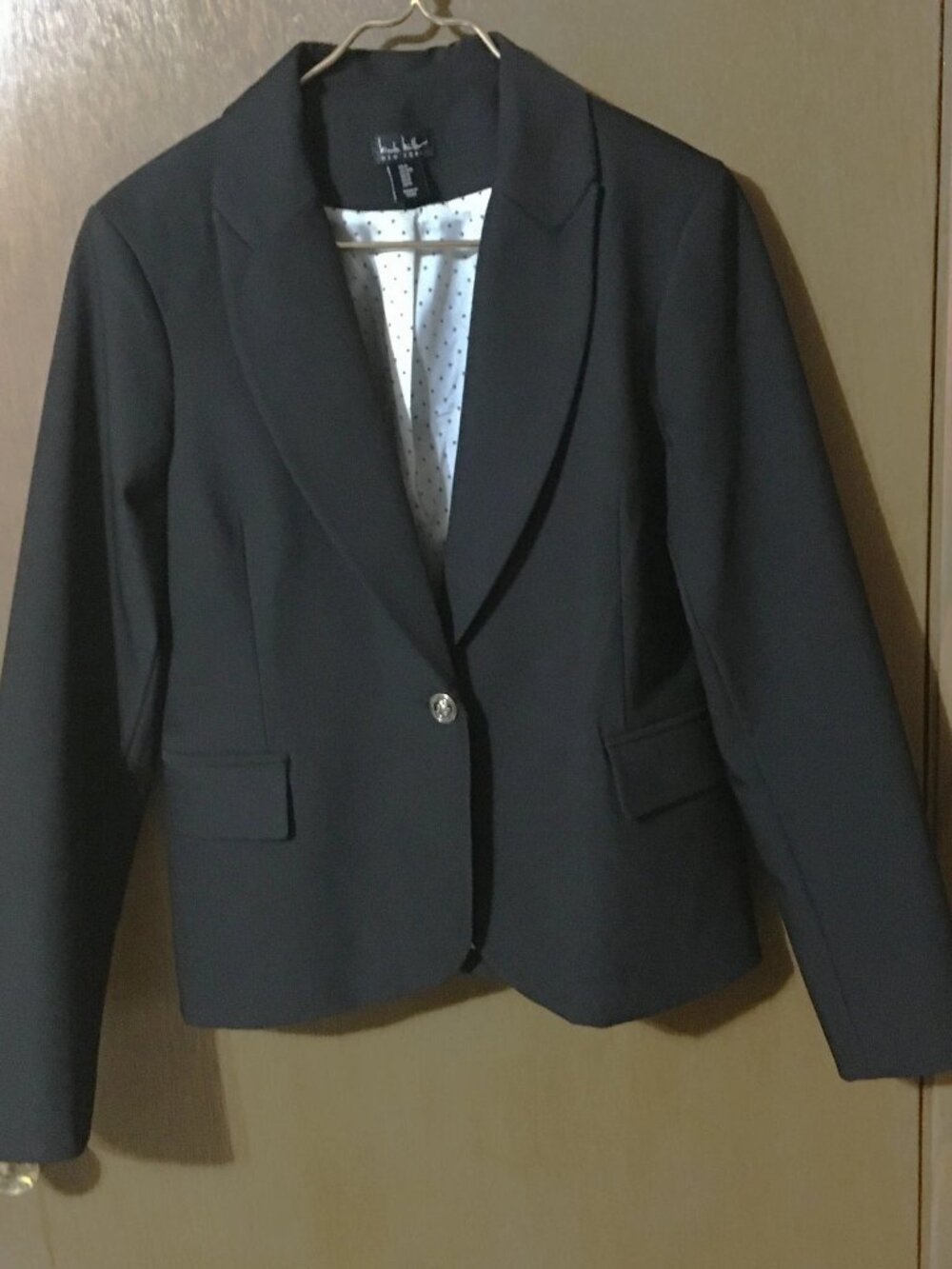 Nicole Miller Black Long Sleeve Blazer One Button- Size M
